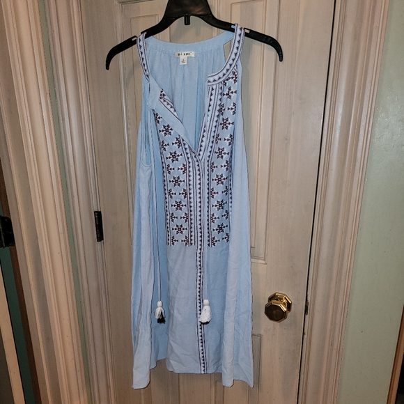 Misses sz L Miami Blue sundress with Tassels Francesca Like New Boho - Picture 5 of 5